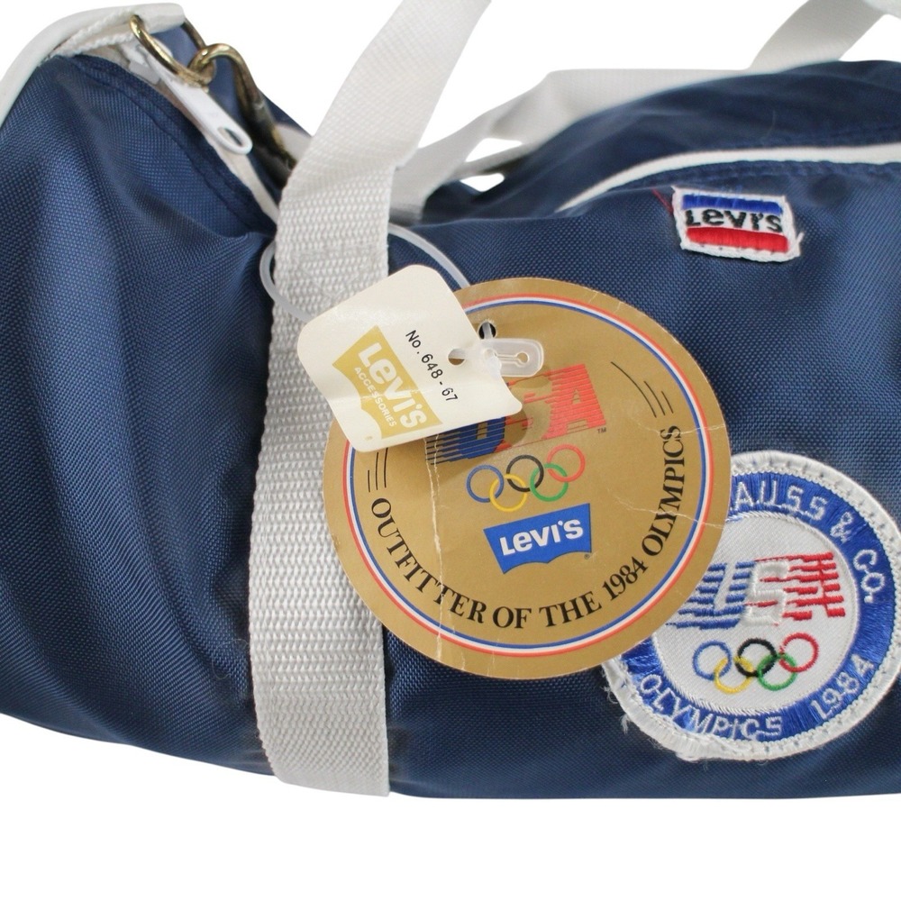 Vintage Levi's 1984 USA Olympics Duffle Bag Navy Red White Gym NWT - Picture 2 of 6